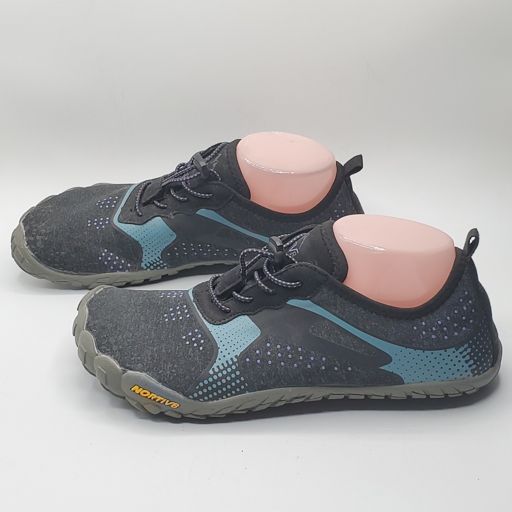 NORTIV8 Women’s Black & Teal Lightweight Athletic Sneakers - Picture 2 of 14